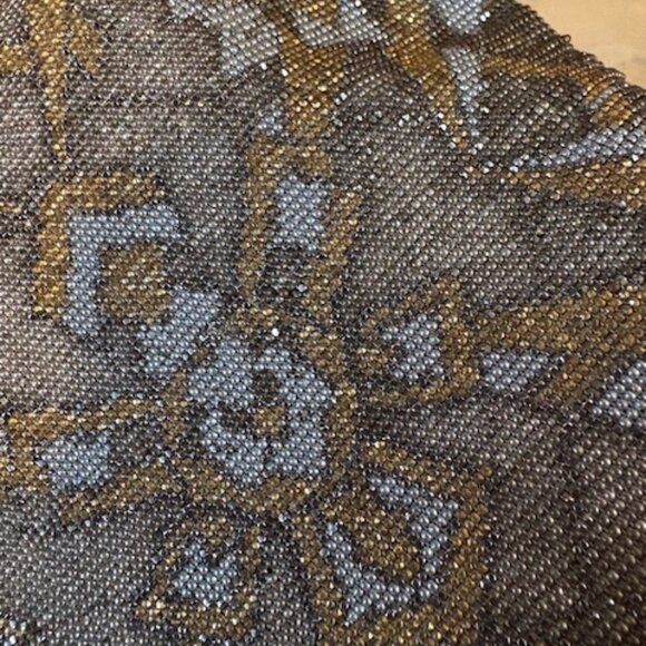 Vintage Beaded Cut Steel Art Deco Flapper Bag Chain Strap Made in France - Picture 2 of 7